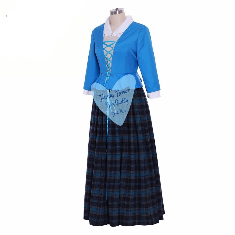 Scottish Highland Jacket and vest  dress , 18th Century Dress, 1700s Dress , Historic Costume, Theatre Dress, Outlander Dress - TwirlingDresses