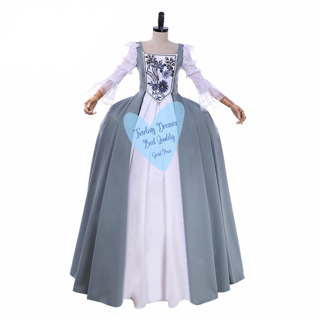 Grey Georgian Costume, , Outlander wedding Dress , Adult Historic Costume, Theatre Dress, Outlander Dress - TwirlingDresses