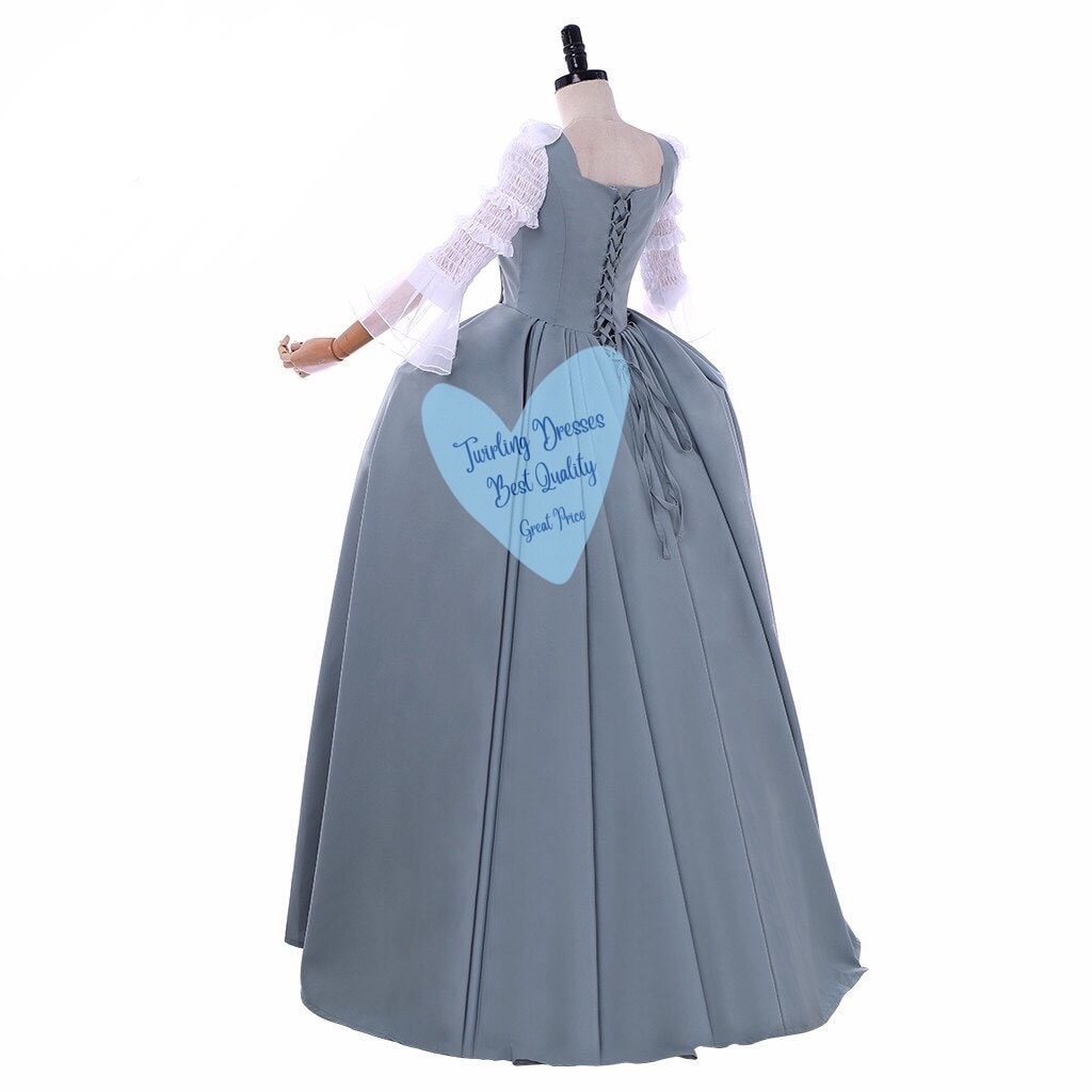 Grey Georgian Costume, , Outlander wedding Dress , Adult Historic Costume, Theatre Dress, Outlander Dress - TwirlingDresses