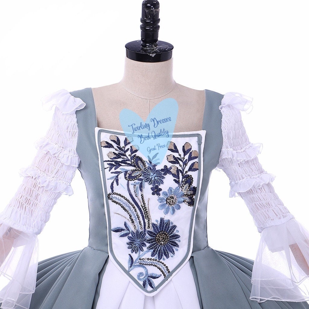 Grey Georgian Costume, , Outlander wedding Dress , Adult Historic Costume, Theatre Dress, Outlander Dress - TwirlingDresses