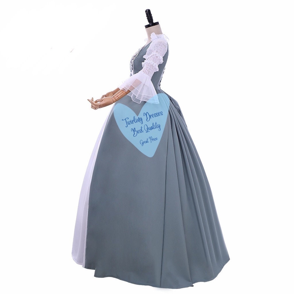 Grey Georgian Costume, , Outlander wedding Dress , Adult Historic Costume, Theatre Dress, Outlander Dress - TwirlingDresses