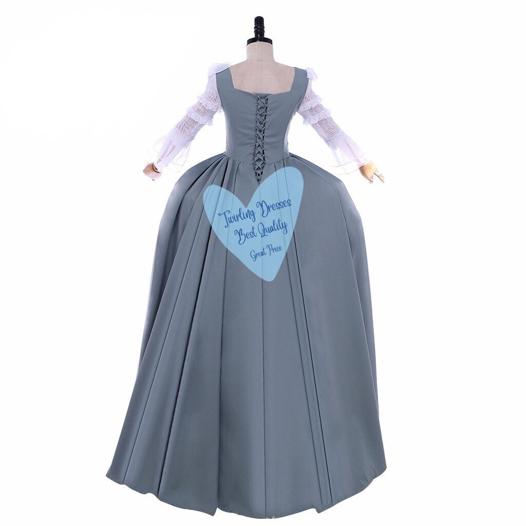 Grey Georgian Costume, , Outlander wedding Dress , Adult Historic Costume, Theatre Dress, Outlander Dress - TwirlingDresses