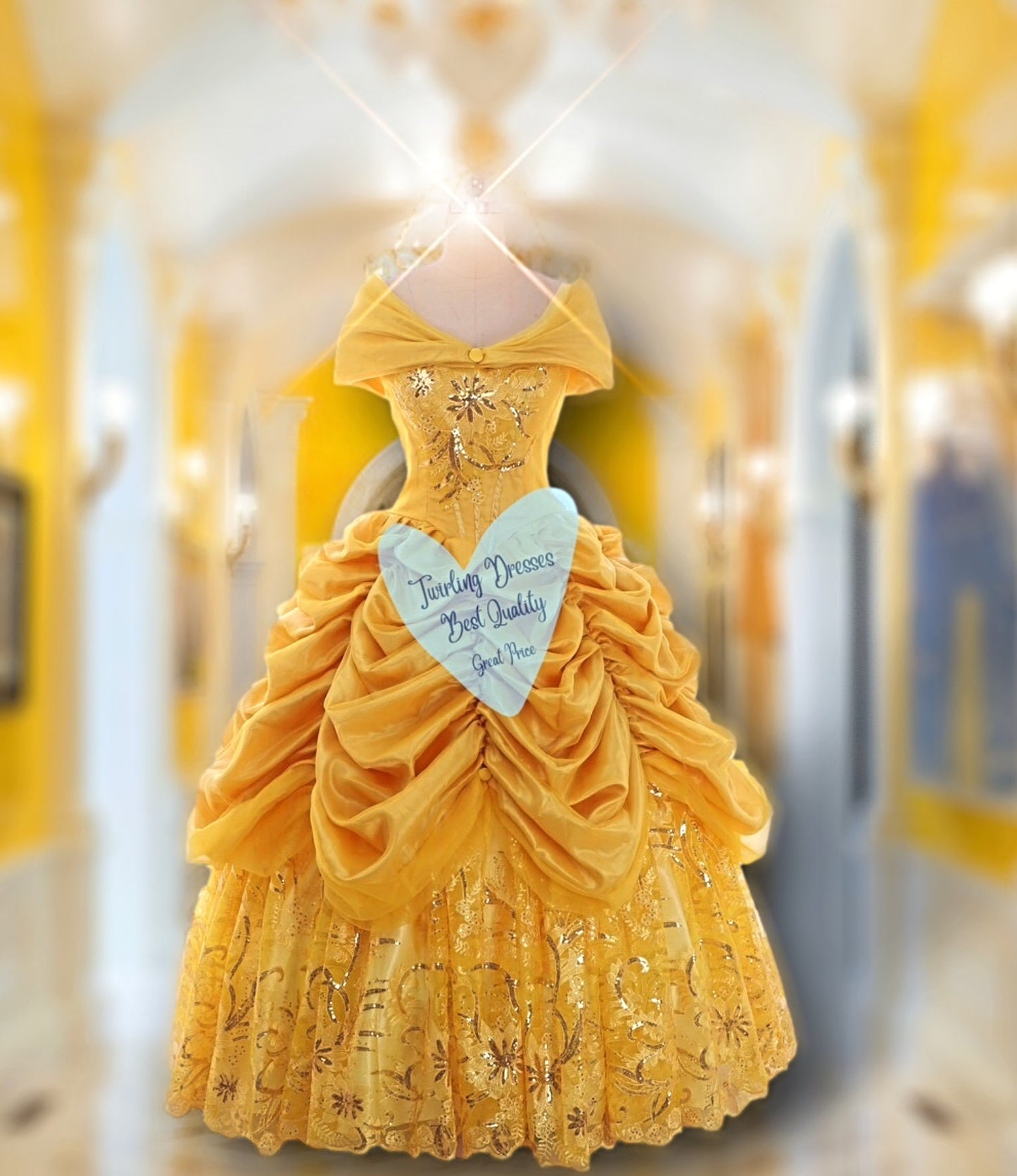 Belle Dress, Beauty Dress, Yellow Princess Dress, Belle Costume - TwirlingDresses