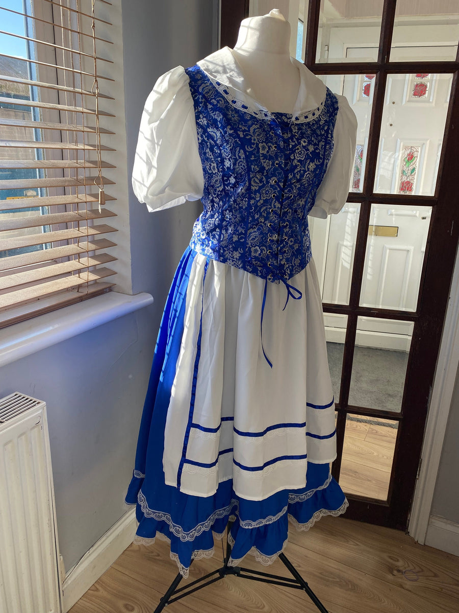 belle blue dress broadway Village Dress, Belle Costume – TwirlingDresses Potts and Chip