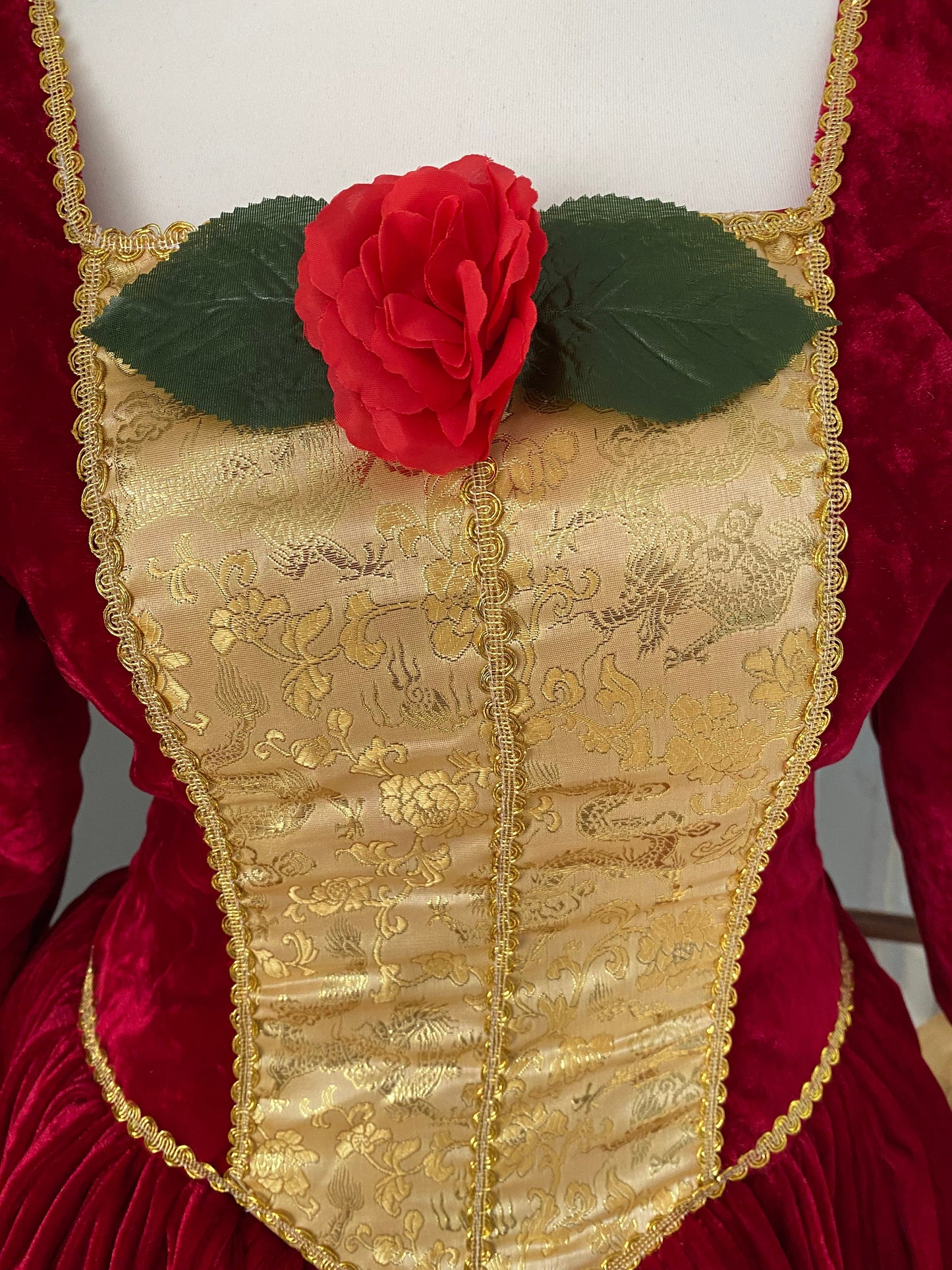 Christmas Belle Princess Dress, Adult Belle Princess Dress, Red Belle Dress