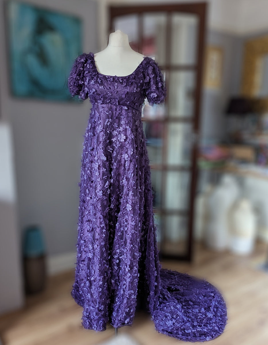 purple victorian dress Bridgerton Dress, Bridgerton Regency, Regency – TwirlingDresses S/M Waist circumference Jersey Square Neck Gown- pm_70 Color:As Photo(Green)