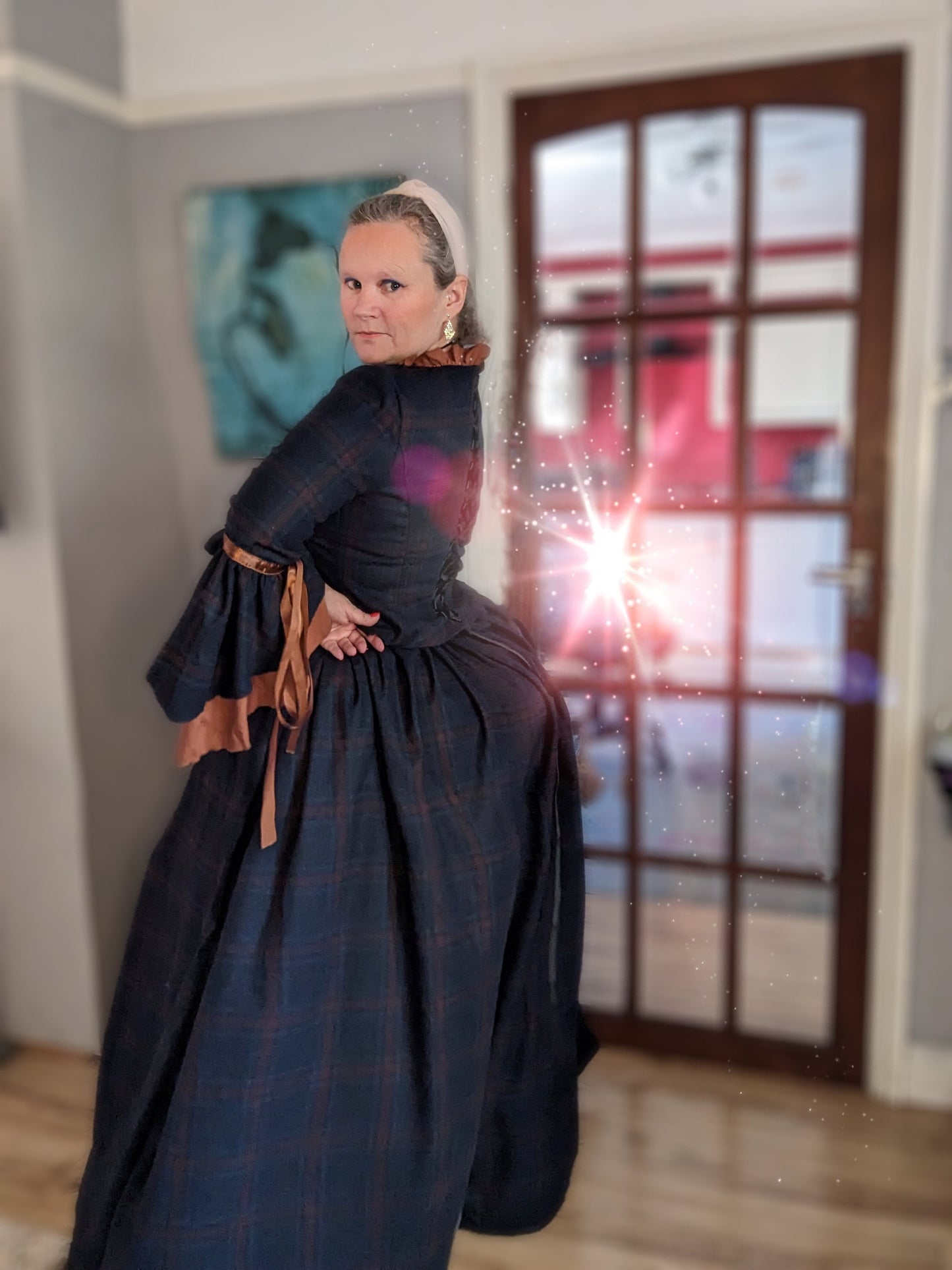 Georgian Outlander dress, Scottish highlands dress, plaid Georgian Dress,