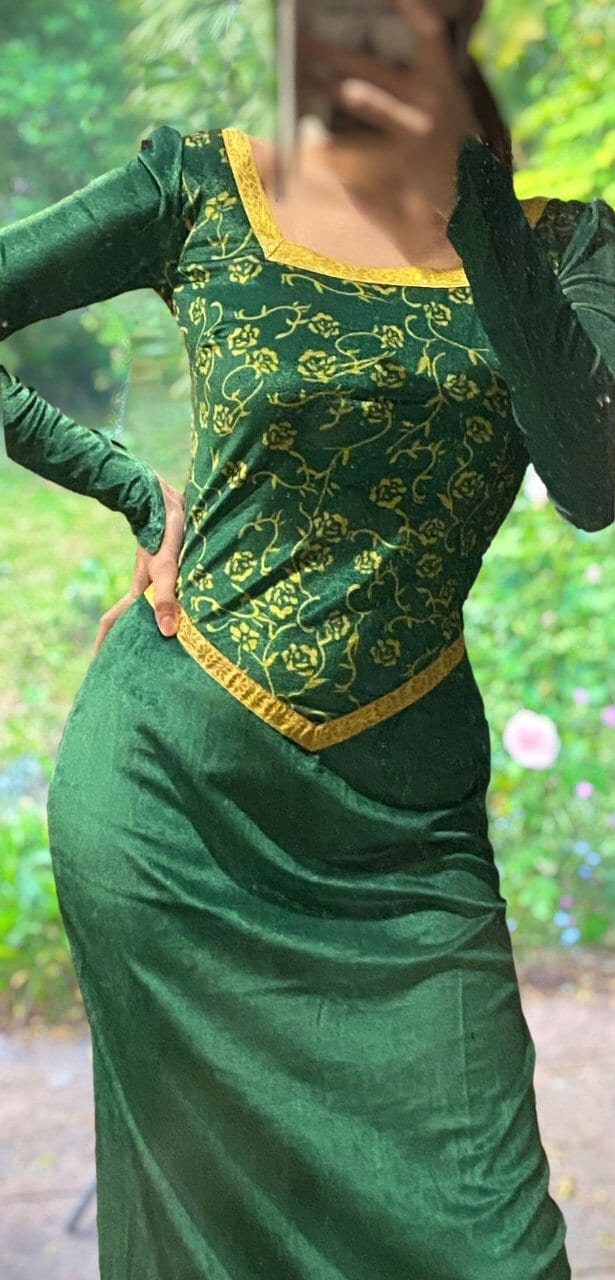 Fiona ogre, ogre Princess,  Cosplay Costume  green Fiona Dress Outfits Halloween