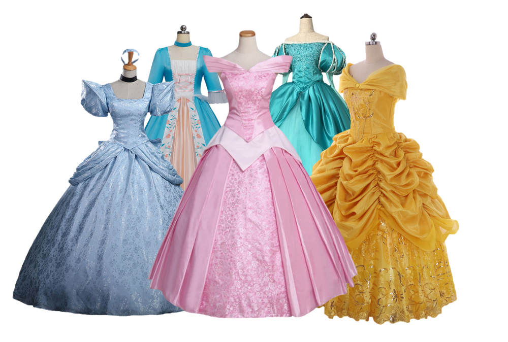 Buy princess dresses online, ariel dress, Belle dress, Aurora dress, adult princess dresses, princess cosplay. Adult Belle dress. Custom made princess dress