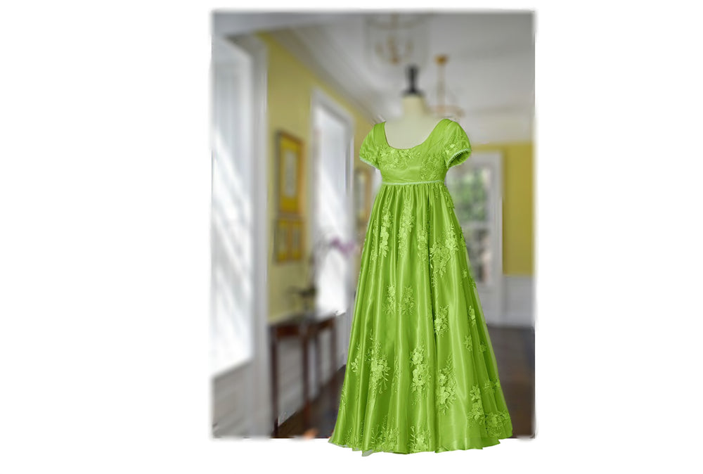 Green Bridgerton Regency Dress, Penelope Featherington dress - TwirlingDresses