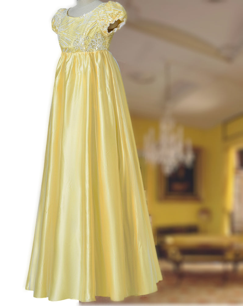 Yellow Bridgerton Regency Dress, Penelope Featherington dress - TwirlingDresses