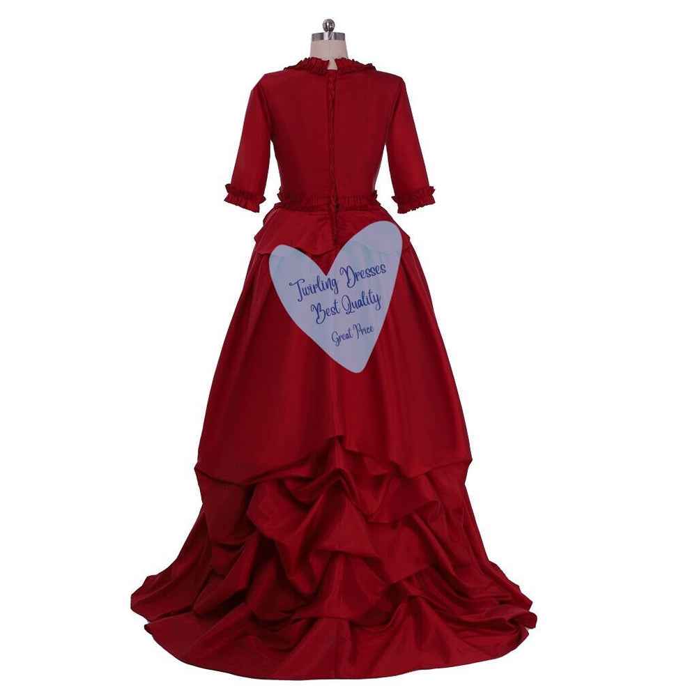 
                  
                    Red Victorian  Costume, Victorian bustle Dress, Victorian Fitted jacket and skirt, Victorian dress, Victorian era costumes
                  
                