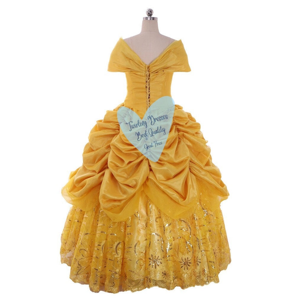 princess belle yellow dress Belle Dress, Beauty Dress, Yellow Princess Dress, Belle Costume –  TwirlingDresses
