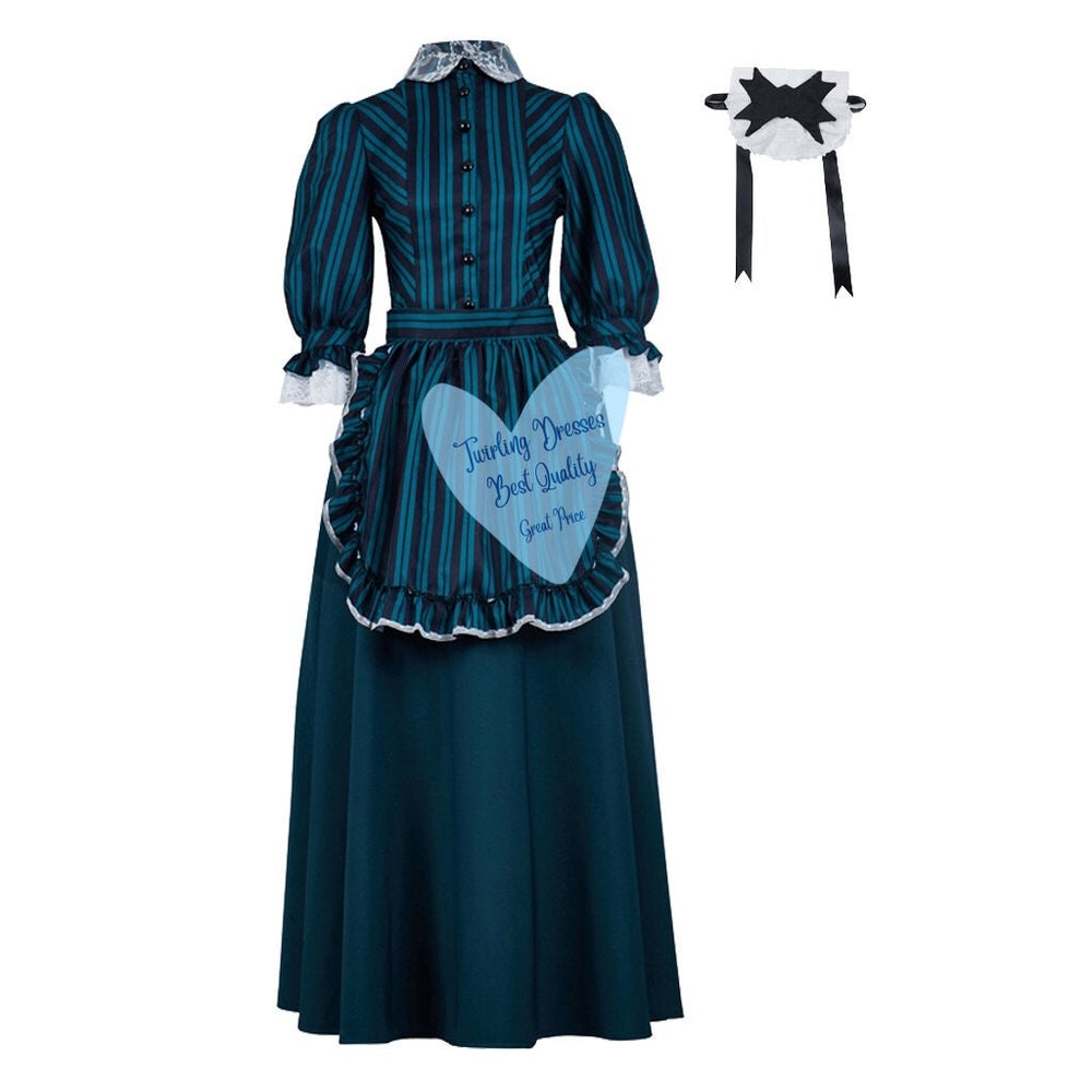 Edwardian maid Costume, Victorian  maid Dress, Haunted House Maid - TwirlingDresses