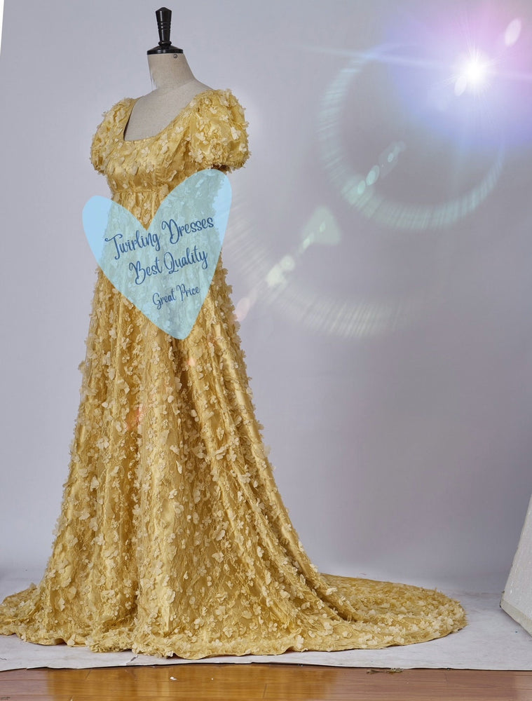 Bridgerton Dress, Bridgerton Regency Dress, Bridgerton Gown, Bridgerton costume, Custom Bridgerton, gold  bridgerton dress - TwirlingDresses