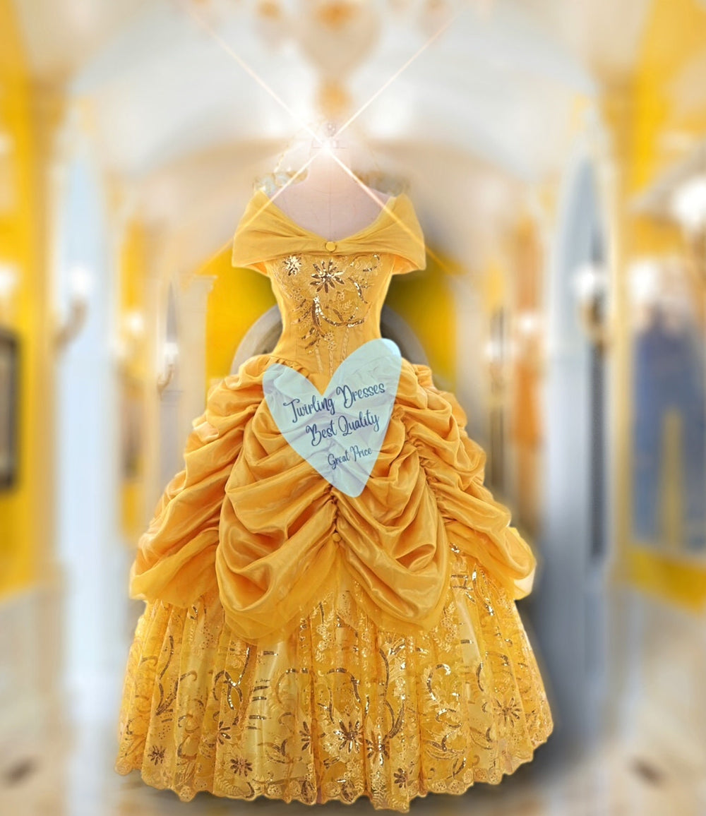 Belle Dress, Beauty Dress, Yellow Princess Dress, Belle Costume TwirlingDresses Belle Dress, Beauty Dress, Yellow Princess Dress, Belle Costume TwirlingDresses
