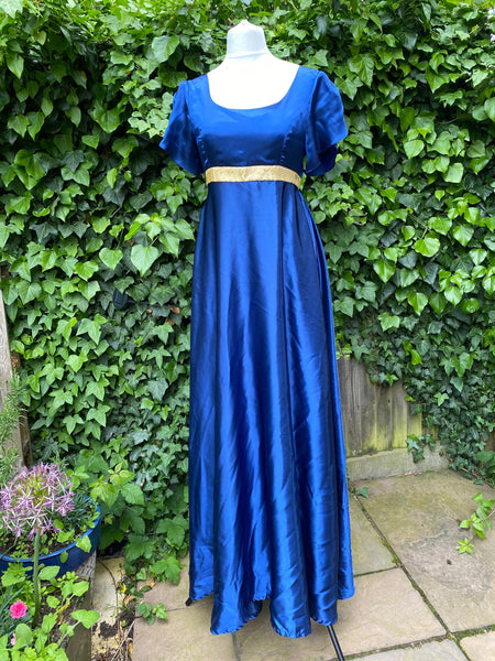 Bridgerton Dress, Navy Blue regency dress  TwirlingDresses