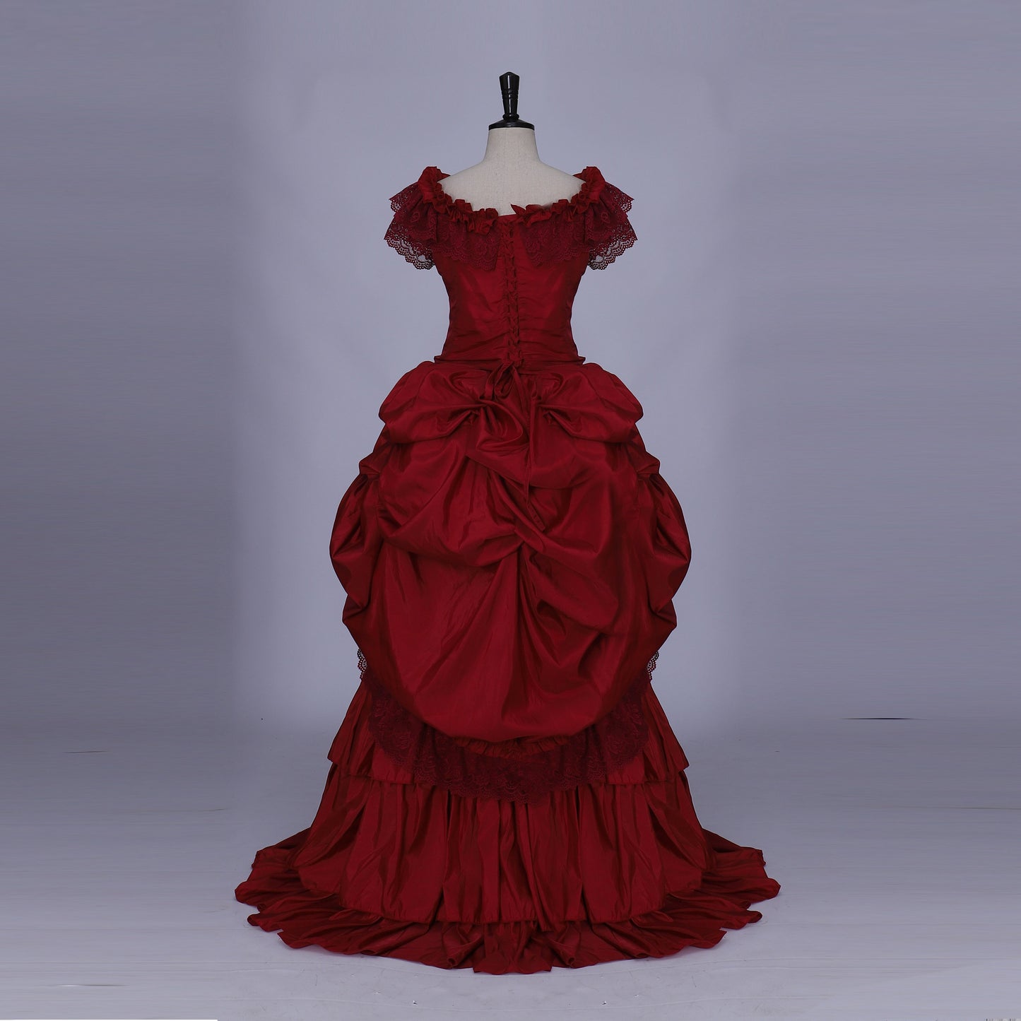 
                  
                    Victorian dress,Red satin Victorian dress, bustle dress, Gilded Cage Dress, Victoriana,Civil War Dress
                  
                