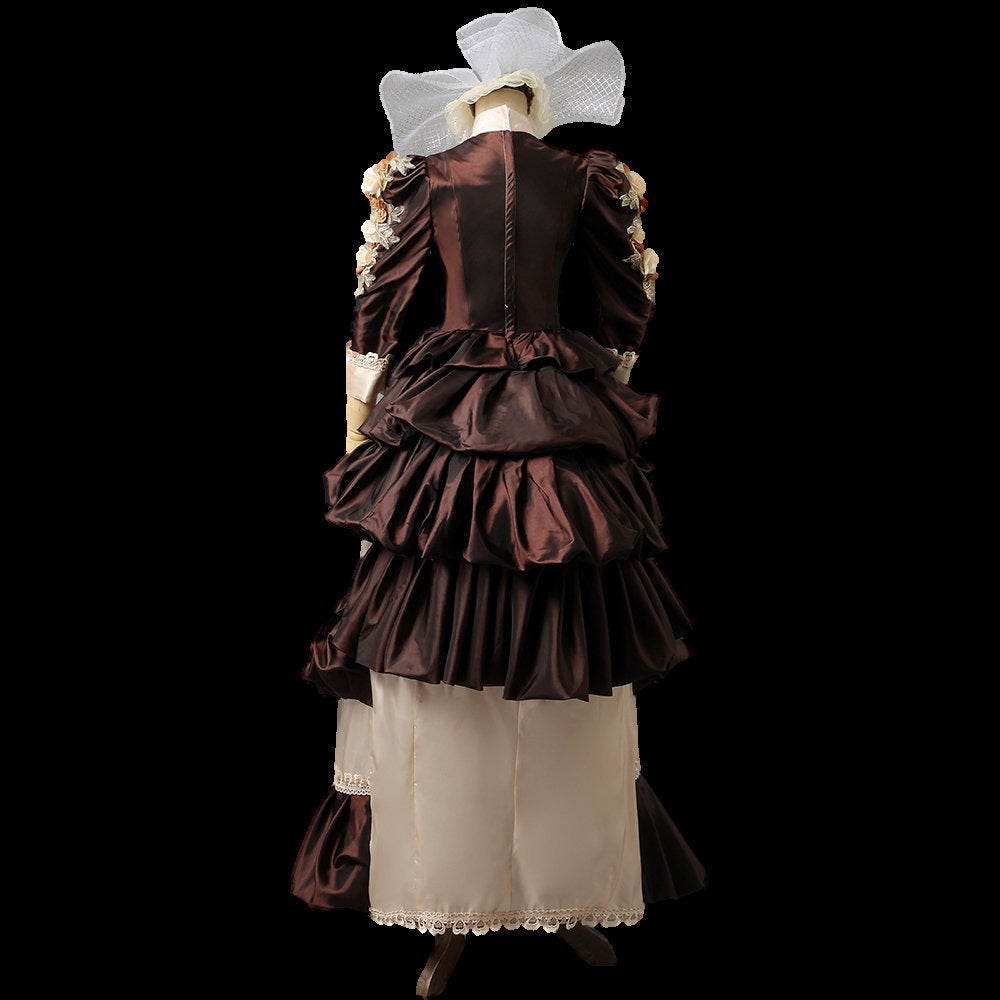 
                  
                    Brown satin Victorian dress,  Victorian costume , bustle dress, Victorian bustle dress, bustle era dress,
                  
                