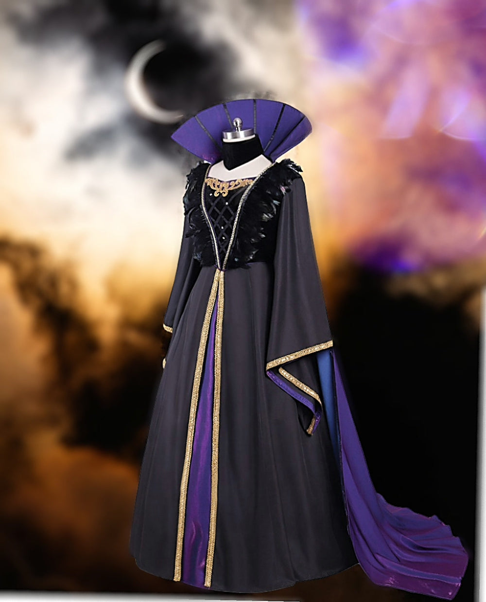 Evil Queen costume, Evil witch dress, Halloween dress, Vampire Costume