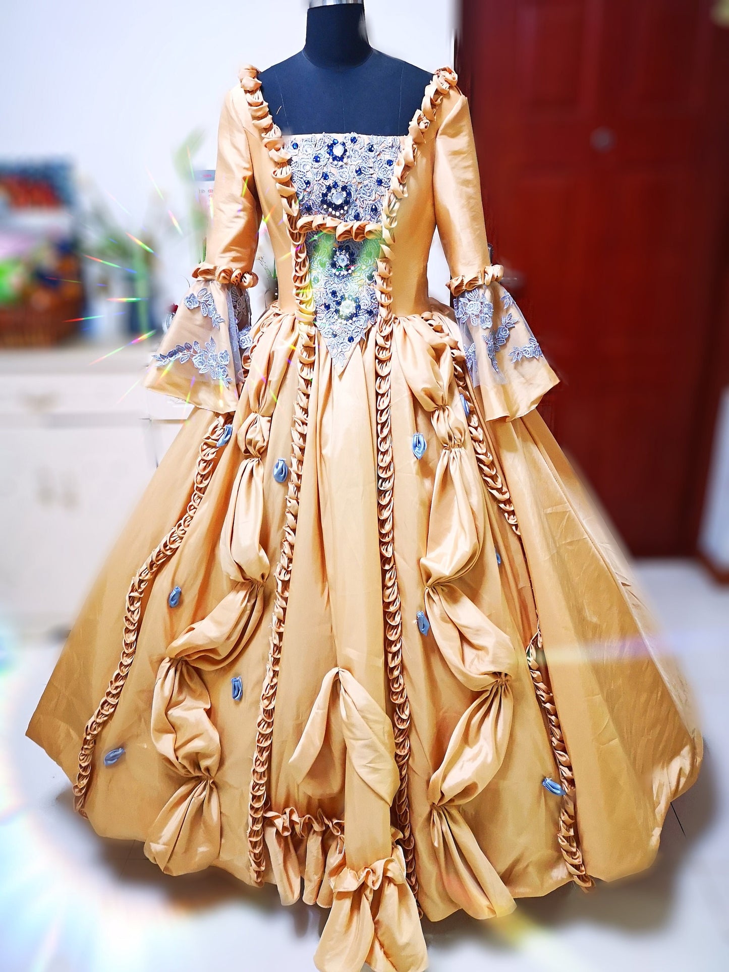 
                  
                    Marie Antoinette Dress, Gold  French Revolution dress, Pale Gold Georgian dress, Civil war dress
                  
                