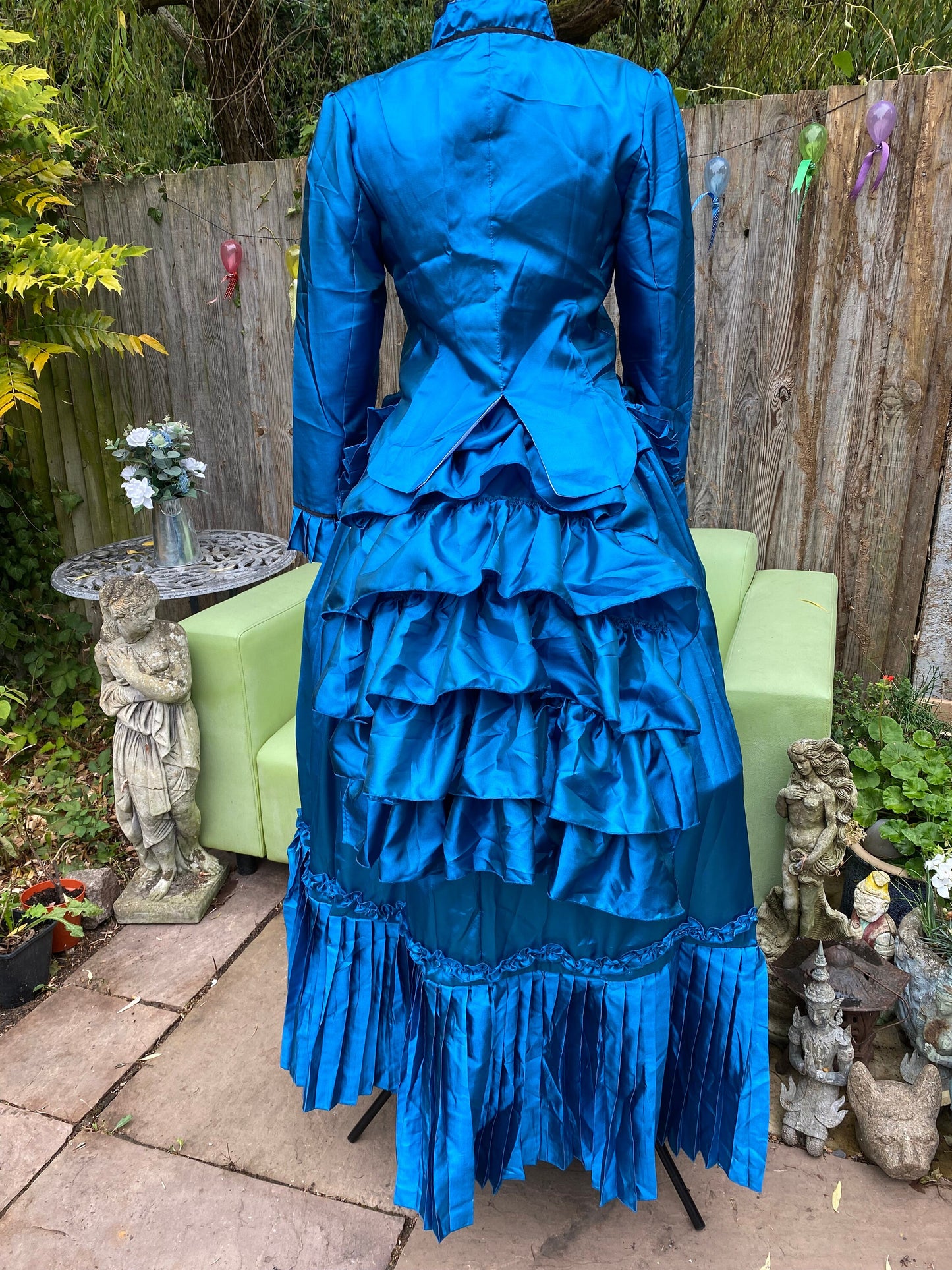 
                  
                    Blue Victorian dress,  satin  Victorian dress, bustle dress, Victorian bustle dress, bustle era dress, Victoriana
                  
                
