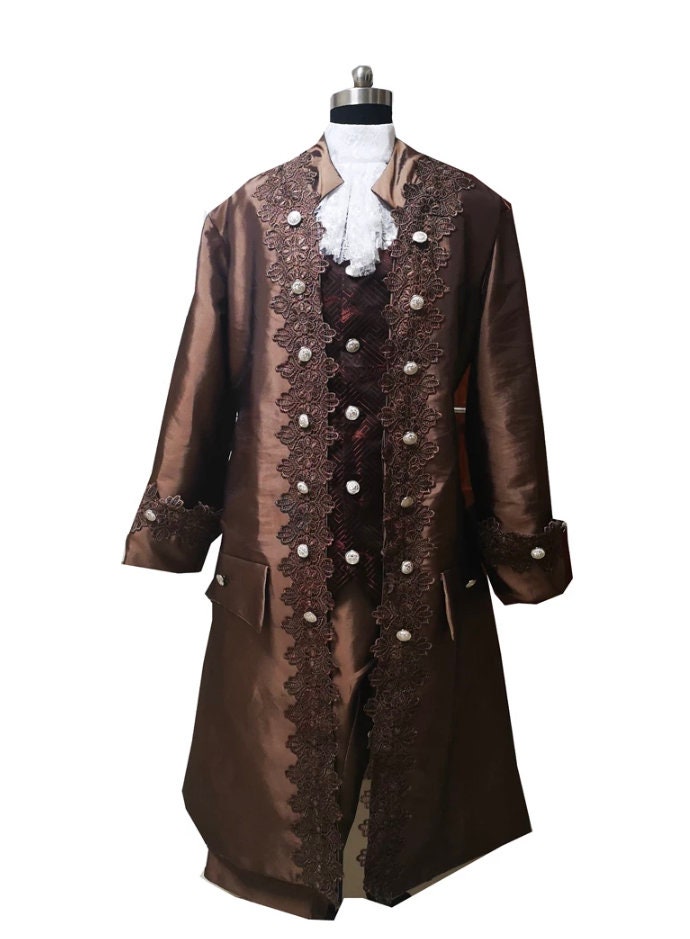 
                  
                    Brown Satin 1700s Mens suit
                  
                