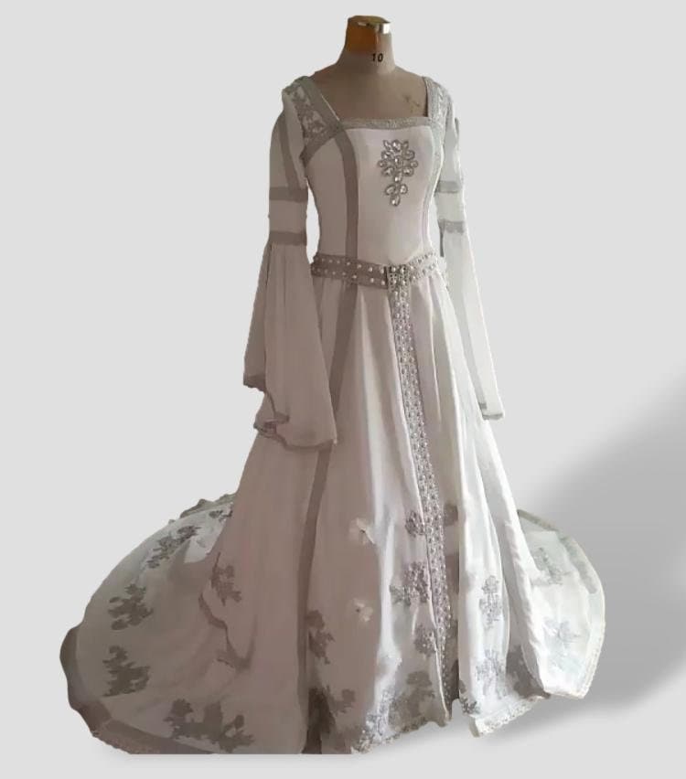 White Medieval Dress, Medieval Wedding Dress