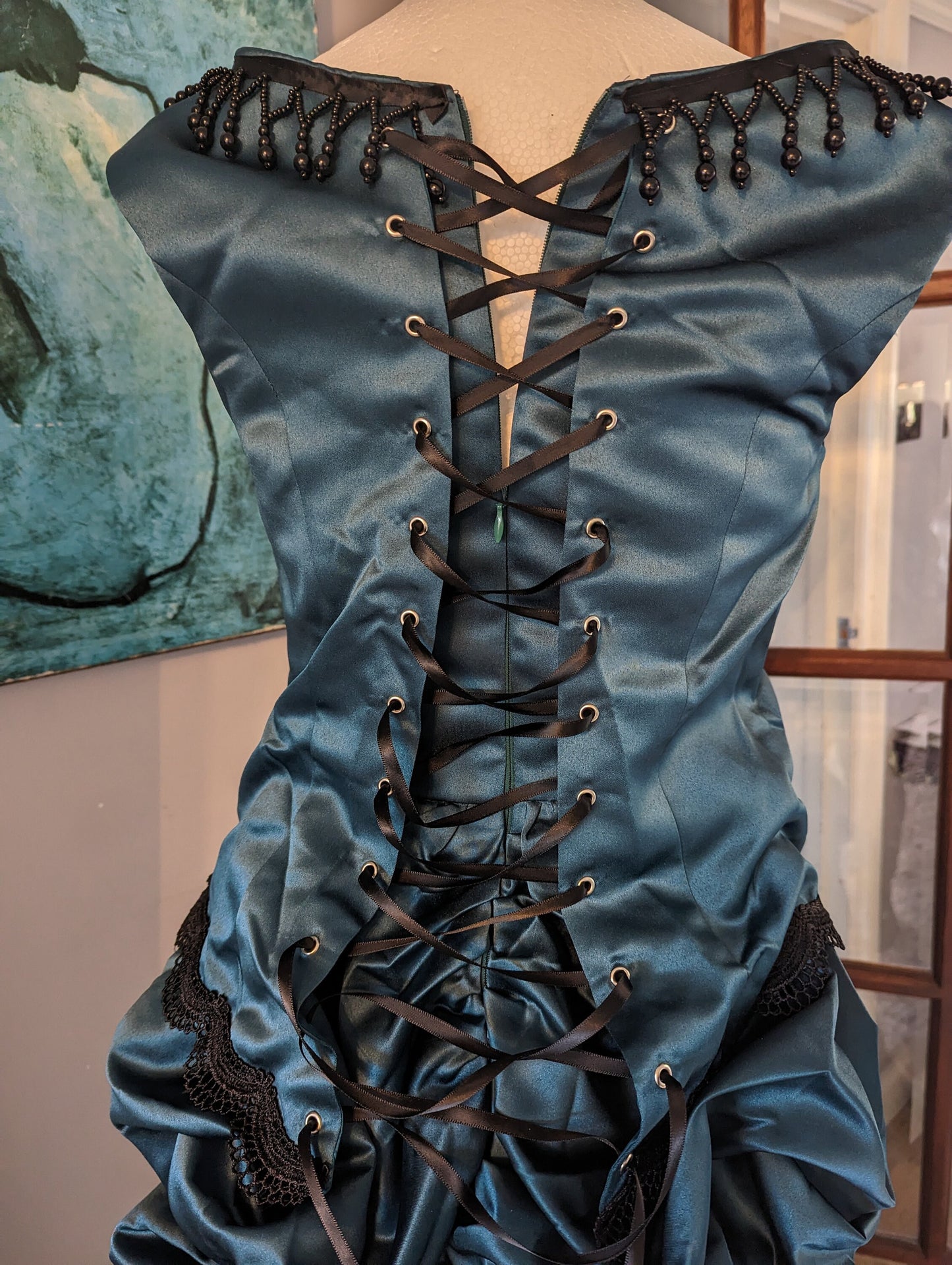 
                  
                    Teal Victorian  Bustle Dress, Victorian costume
                  
                