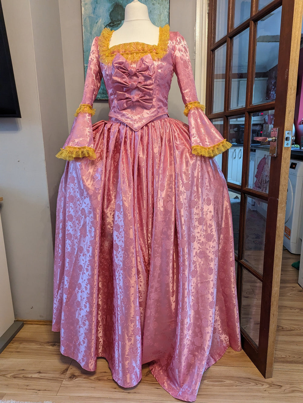 Pink Satin Georgian Dress