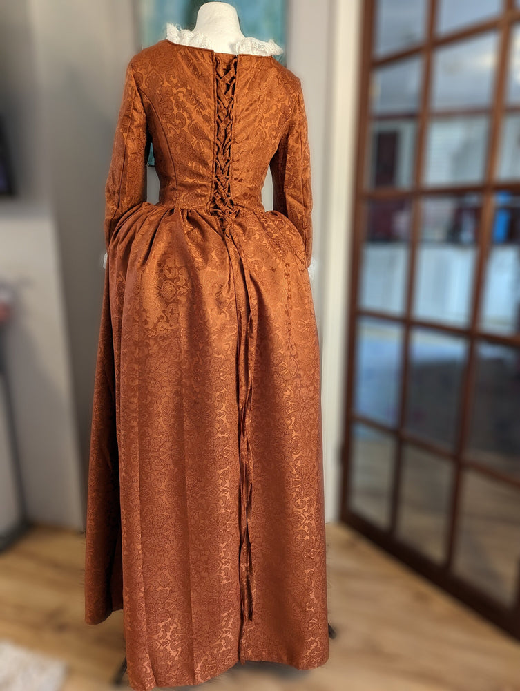 
                  
                    Brown Victorian  Costume, Victorian  Dress, 1840s dress, Bronze Georgian dress
                  
                