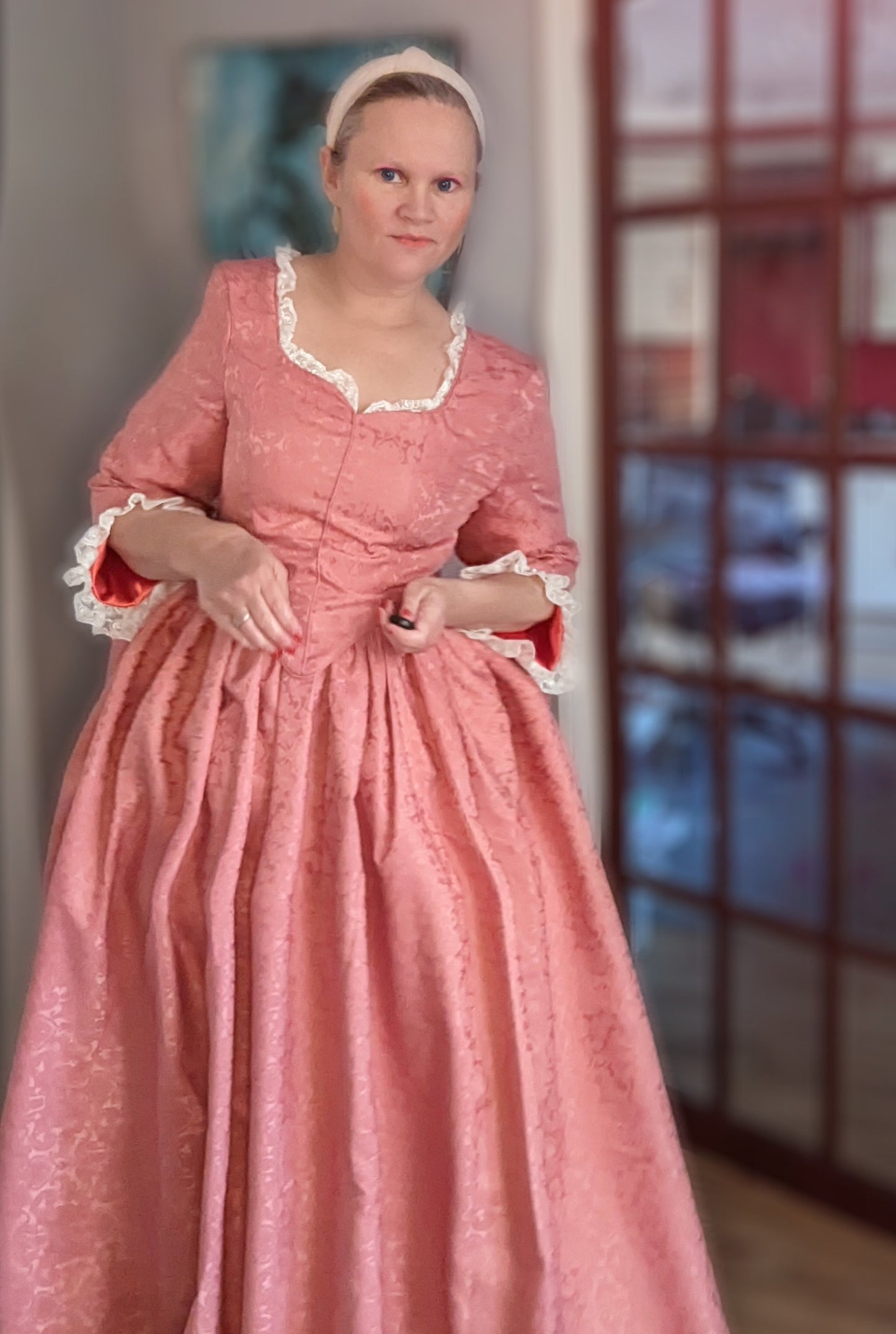 
                  
                    Pink Victorian  Costume, Victorian  Dress, 1840s dress, Pink Georgian dress
                  
                