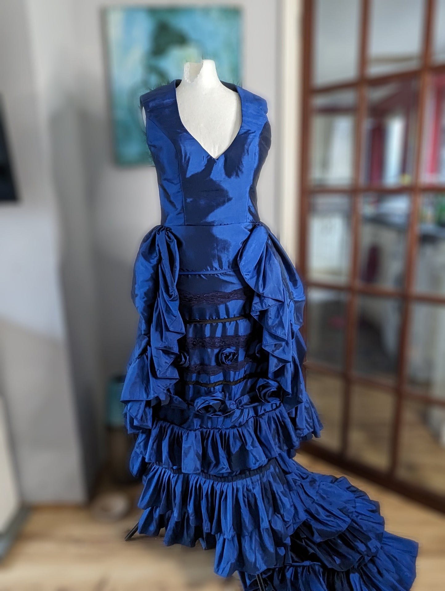
                  
                    Blue Victorian Gothic Dress, Victorian  Bustle Dress, Victorian costume, Steam Punk dress
                  
                