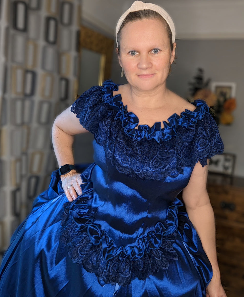 Navy Blue Victorian Gothic Dress, Victorian Bustle Dress, Victorian co TwirlingDresses Navy Blue Victorian Gothic Dress, Victorian Bustle Dress, Victorian co TwirlingDresses