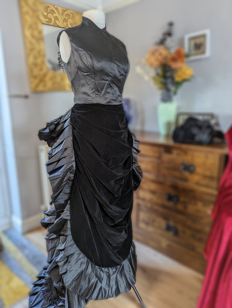 
                  
                    Black Velvet Victorian Gothic Dress, Victorian  Bustle Dress, Victorian costume, Steam Punk dress
                  
                