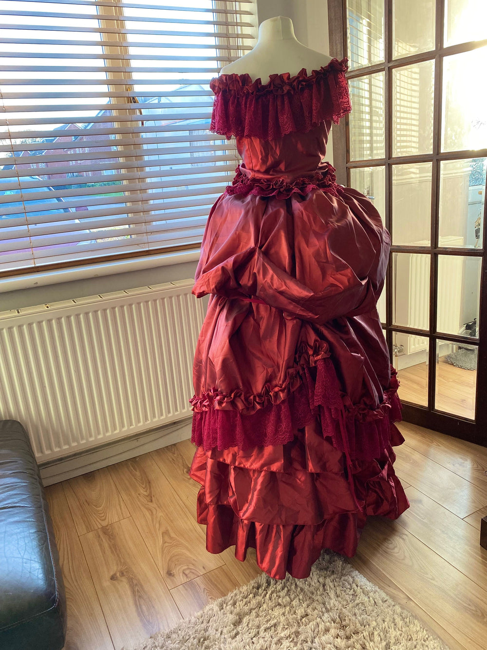 Victorian dress,Red satin Victorian dress, bustle dress, Gilded Cage D –  TwirlingDresses