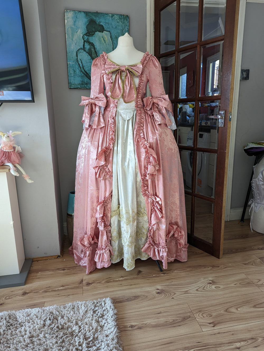 pink marie antoinette dress Rose de Versailles Pink Rococo Ball Gown Marie Antoinette Dress Floral Baroque Fairy Princess Gown Plus Size