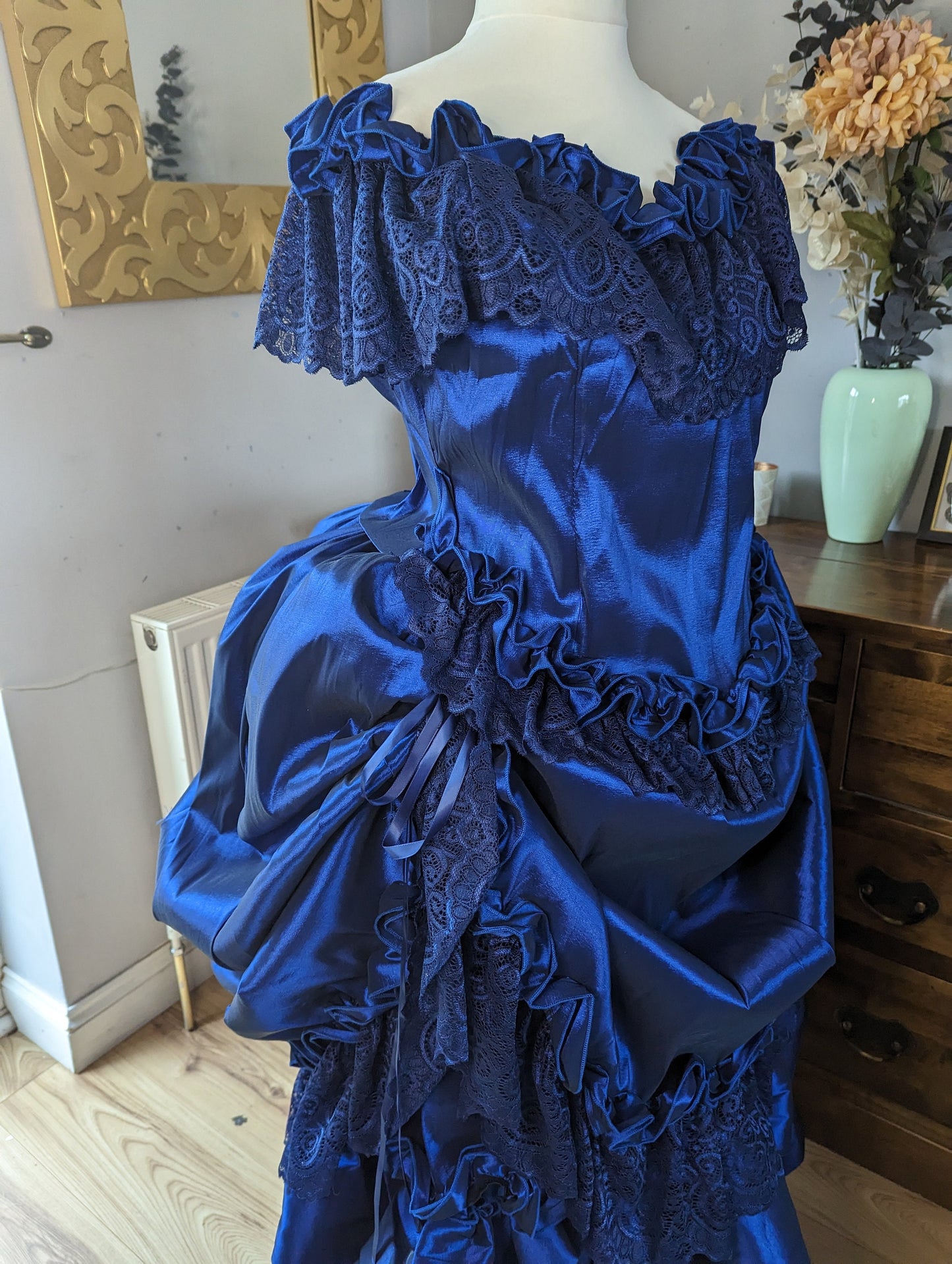 
                  
                    Navy Blue Victorian Gothic Dress, Victorian  Bustle Dress, Victorian costume, Steam Punk dress
                  
                
