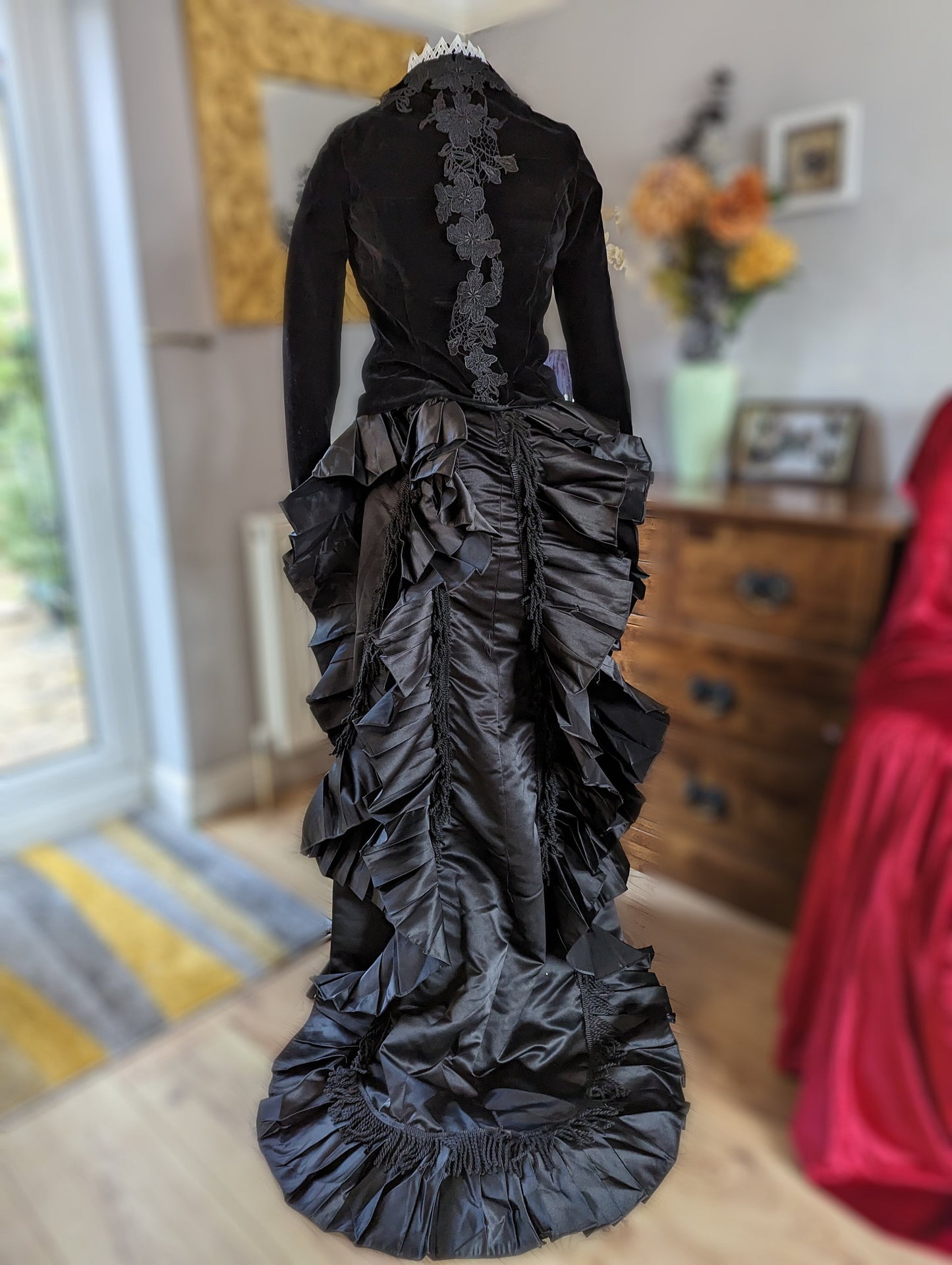 
                  
                    Black Velvet Victorian Gothic Dress, Victorian  Bustle Dress, Victorian costume, Steam Punk dress
                  
                