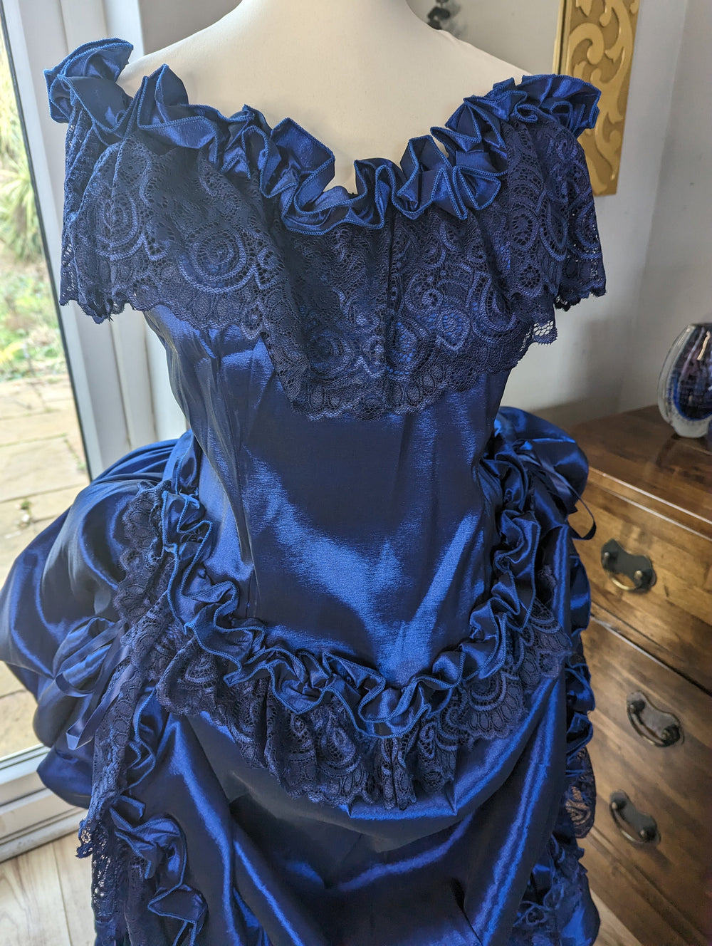 Navy Blue Victorian Gothic Dress, Victorian Bustle Dress, Victorian co TwirlingDresses Navy Blue Victorian Gothic Dress, Victorian Bustle Dress, Victorian co TwirlingDresses