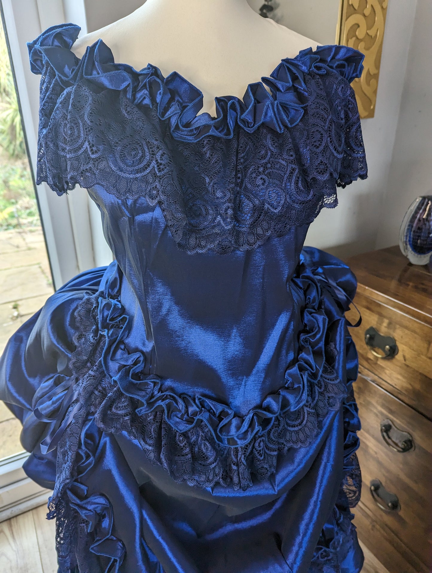 
                  
                    Navy Blue Victorian Gothic Dress, Victorian  Bustle Dress, Victorian costume, Steam Punk dress
                  
                