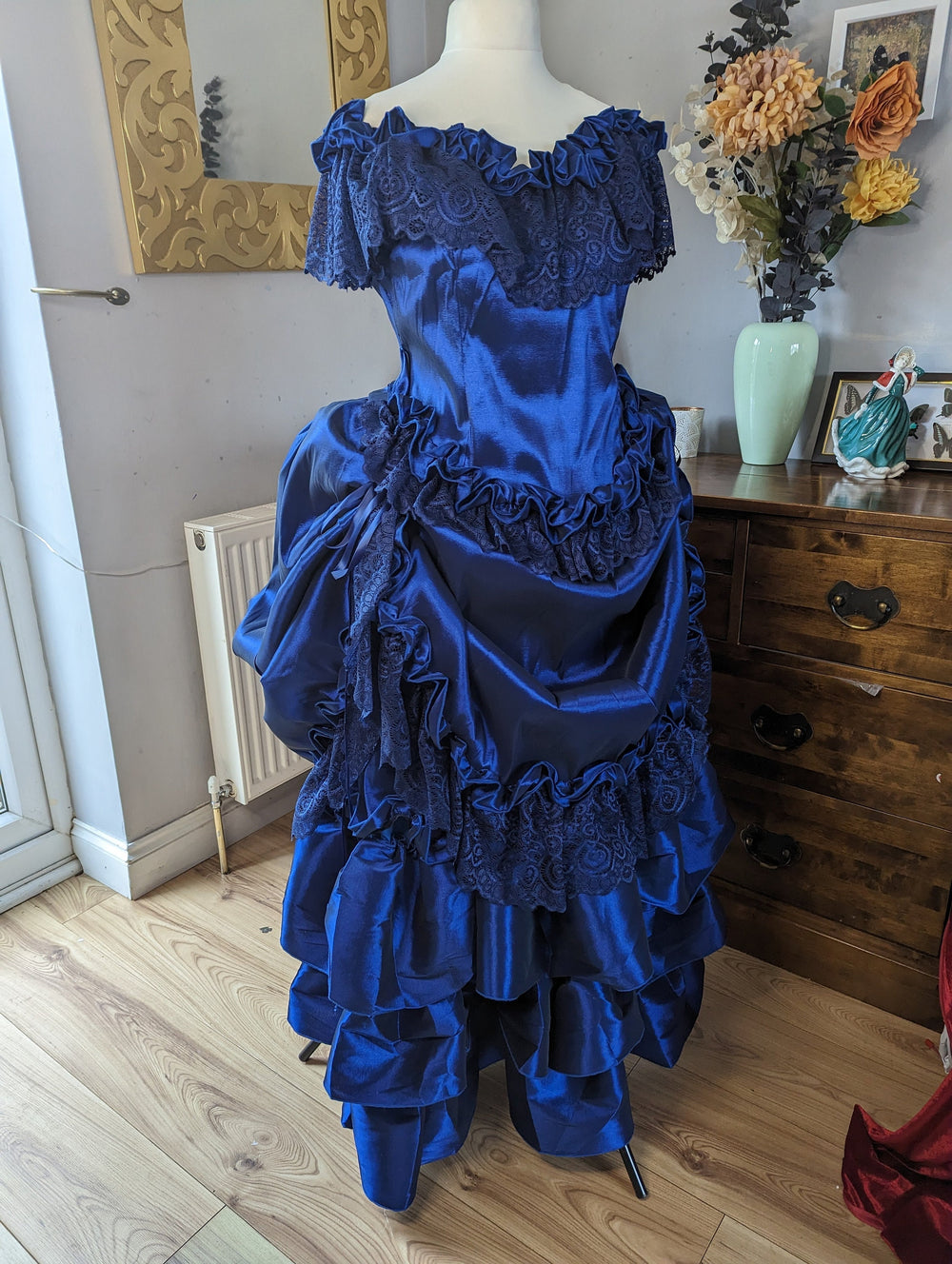 Navy Blue Victorian Gothic Dress, Victorian Bustle Dress, Victorian co TwirlingDresses Navy Blue Victorian Gothic Dress, Victorian Bustle Dress, Victorian co TwirlingDresses