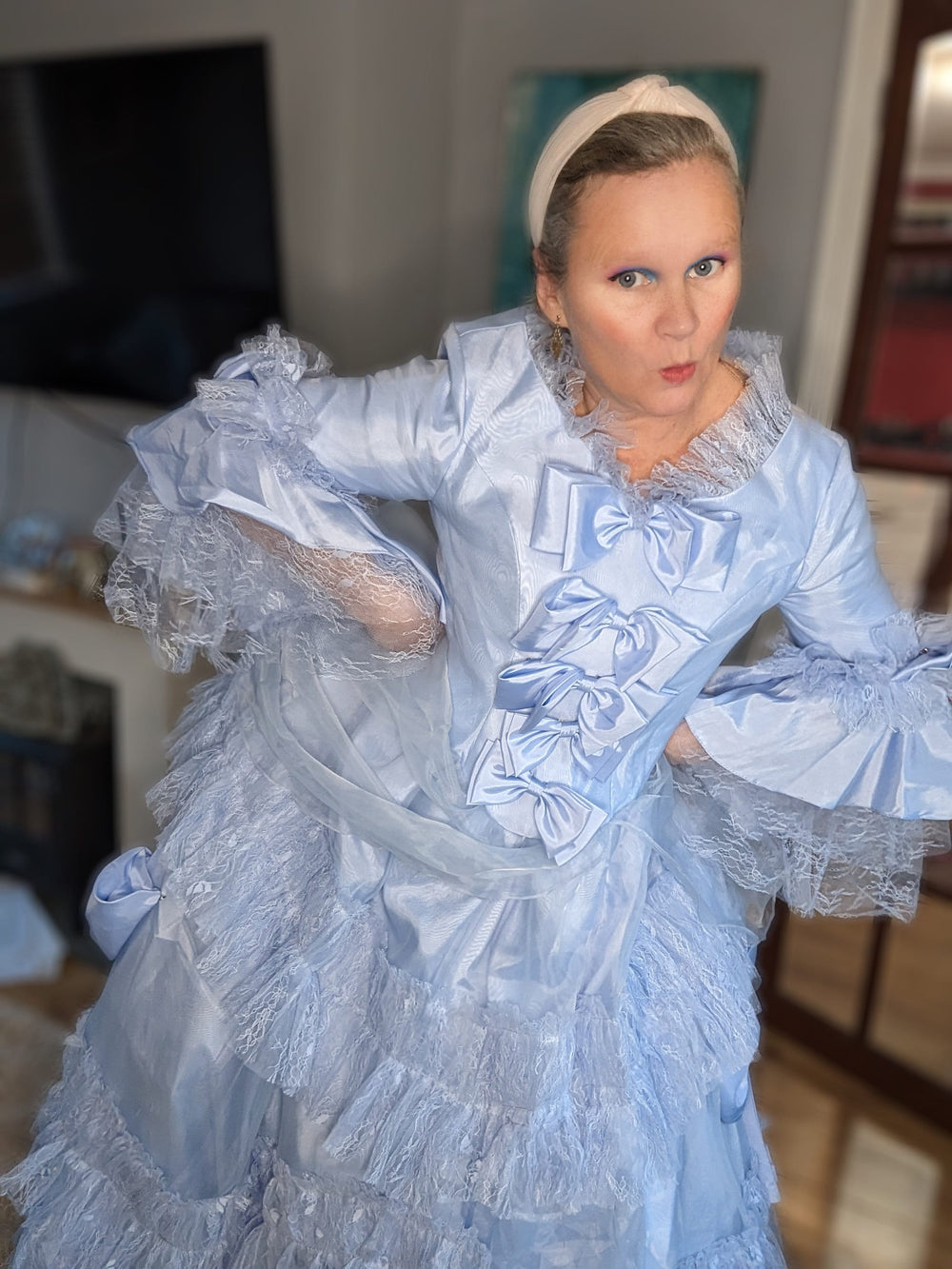 Marie Antoinette Dress, Blue French Revolution dress, Pale blue Georgi   TwirlingDresses