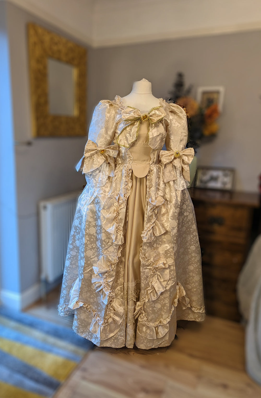 Gold Georgian Costume, Georgian Dress, Marie Antoinette Dress, Versailles Dress