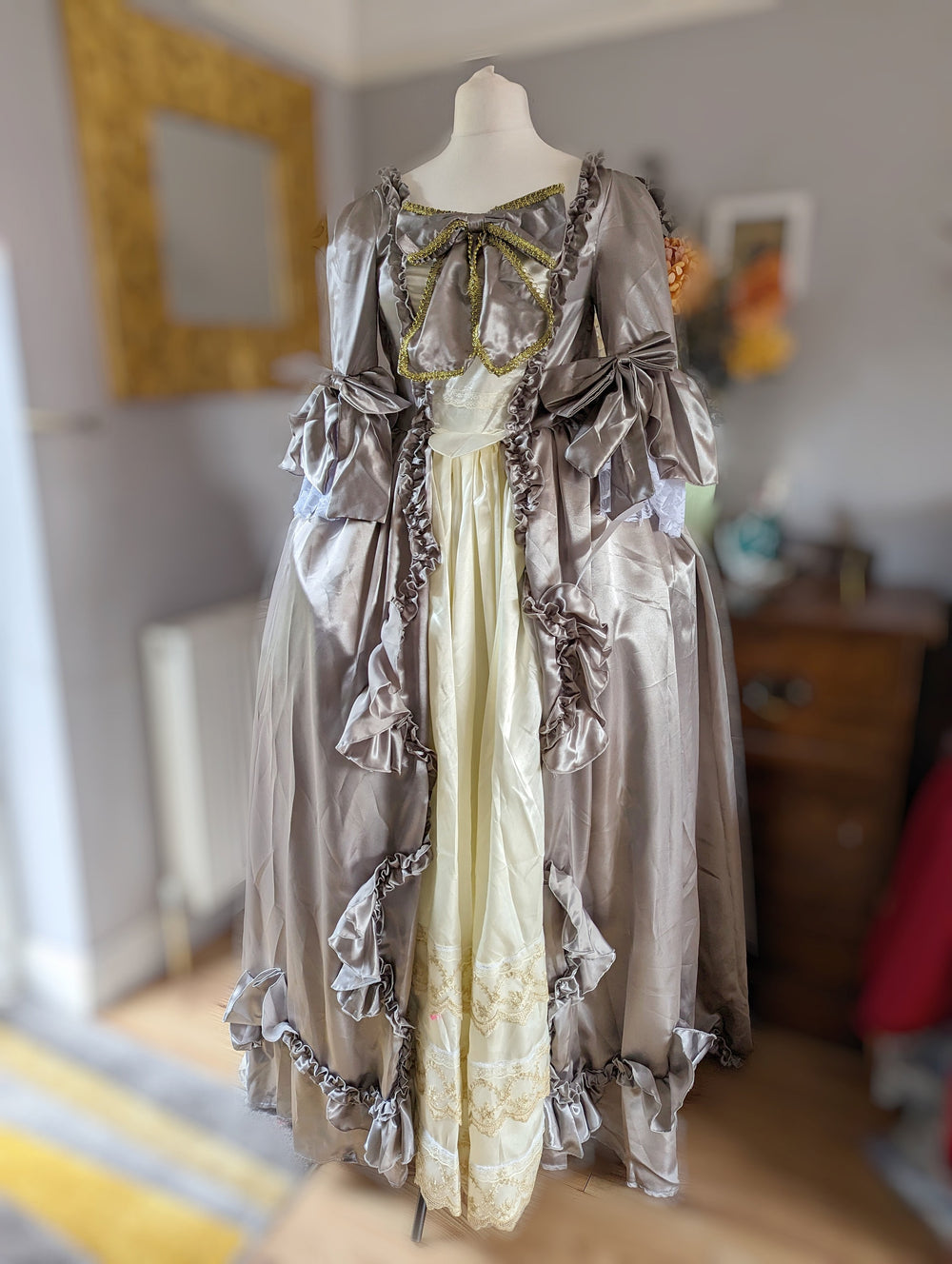 Grey Georgian Costume, Georgian Dress, Marie Antoinette Dress, Versailles Dress