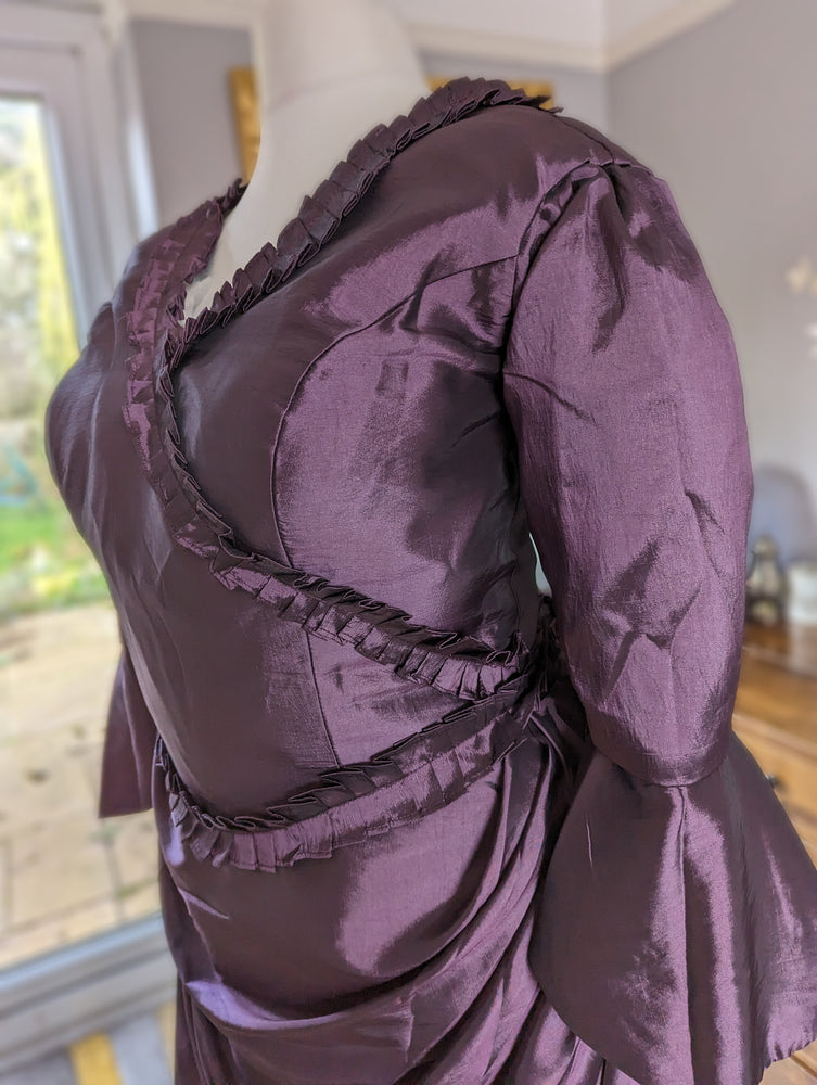 
                  
                    Plum taffeta satin  Victorian Gothic Dress, Victorian  Bustle Dress, Victorian costume, Steam Punk dress
                  
                