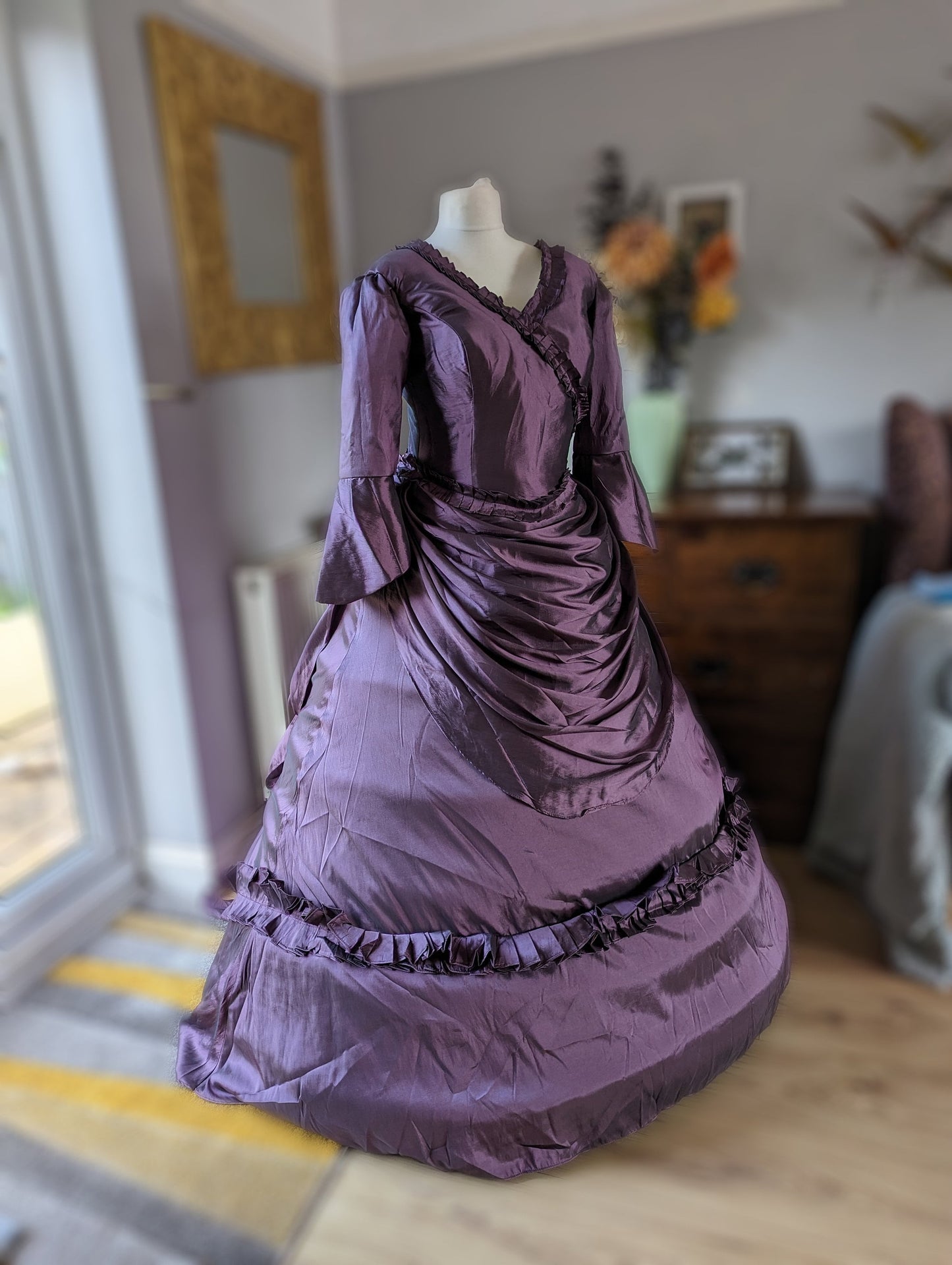 
                  
                    Plum taffeta satin  Victorian Gothic Dress, Victorian  Bustle Dress, Victorian costume, Steam Punk dress
                  
                