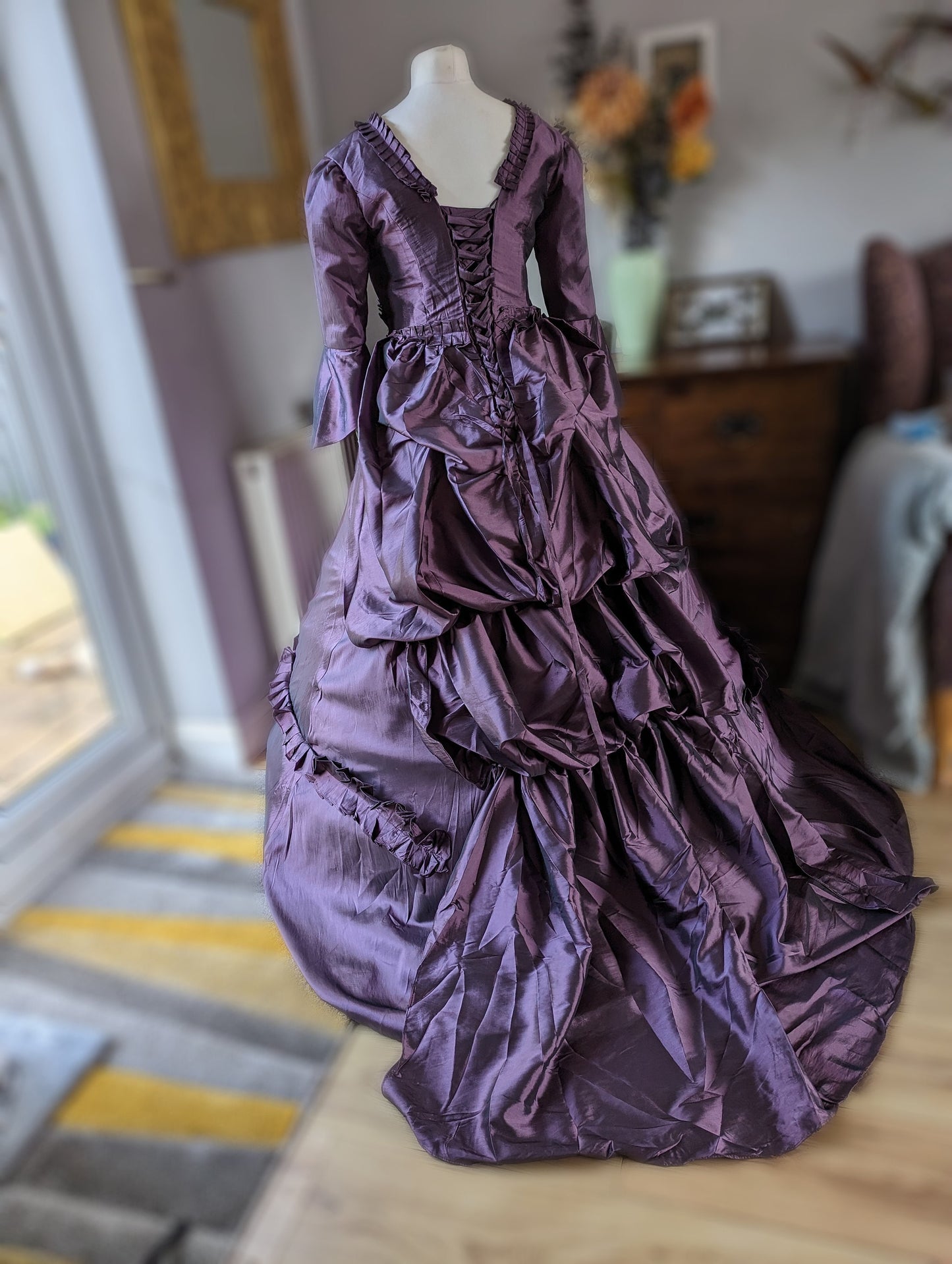 
                  
                    Plum taffeta satin  Victorian Gothic Dress, Victorian  Bustle Dress, Victorian costume, Steam Punk dress
                  
                