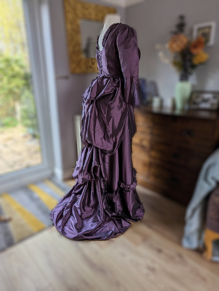 
                  
                    Plum taffeta satin  Victorian Gothic Dress, Victorian  Bustle Dress, Victorian costume, Steam Punk dress
                  
                