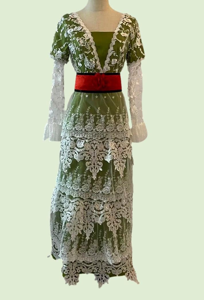 Green Titanic Dress, Titanic, Titanic costume, Rose Outfit, Edwardian era dress, Edwardian evening gown, Rose Dewitt Bukater dress,